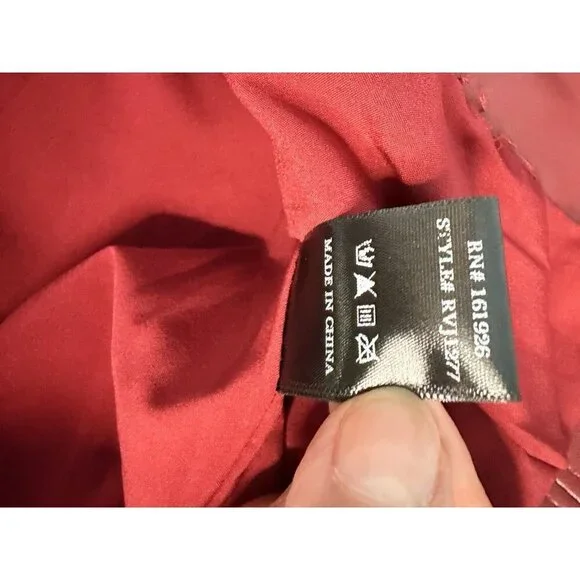 Rosevelvet Red Faux Leather Blazer Jacket Women’s Med Lined One Button Vegan - Picture 5 of 8